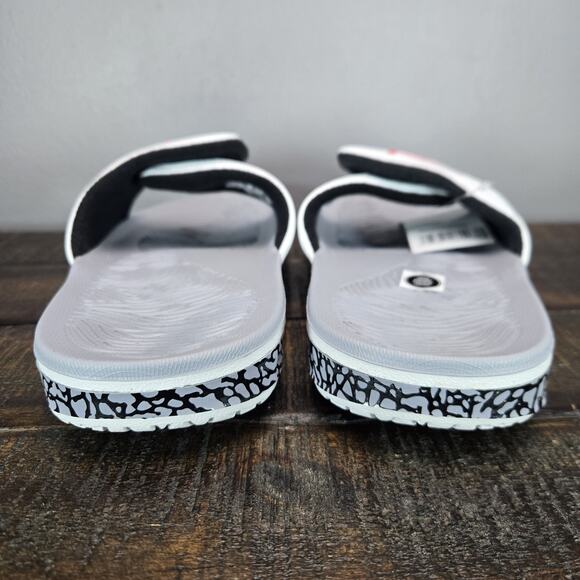NEW Nike Air Jordan Hydro III Retro Slides Mens Size 8 White/Cement 854556-101 - Picture 4 of 12